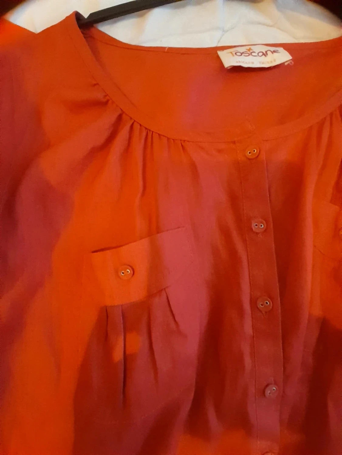 Blouse, chemisier van 100% linnen, kleur Rood, Maat 50, Merk Armand Thiery – photo 10